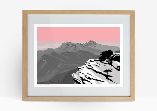 Bluff Knoll Art Print - Pink