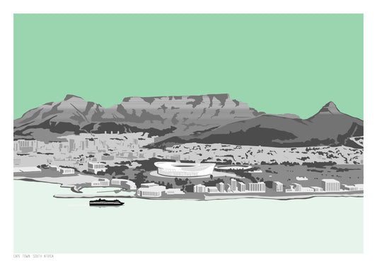 Cape Town Art Print - Green