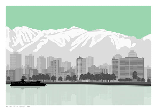 Vancouver City Art Print - Green