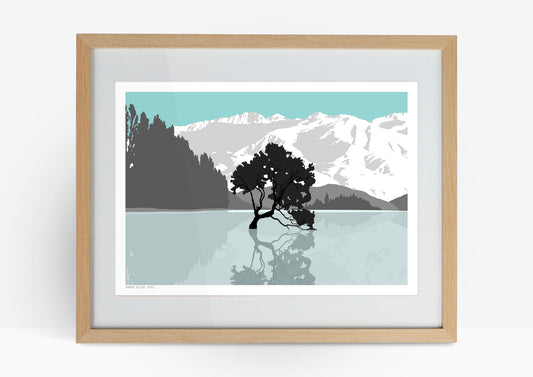 Wanaka Willow Art Print - Blue