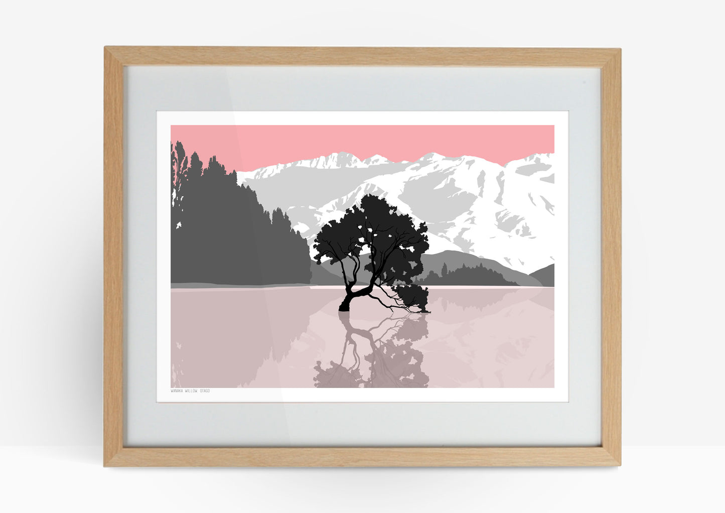 Wanaka Willow Art Print - Pink