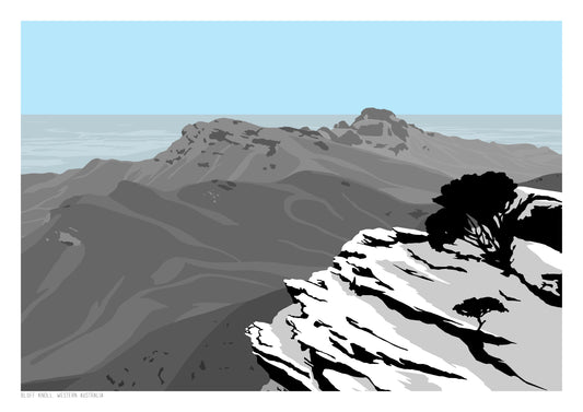 Bluff Knoll Art Print - Blue