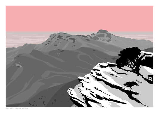 Bluff Knoll Art Print - Pink