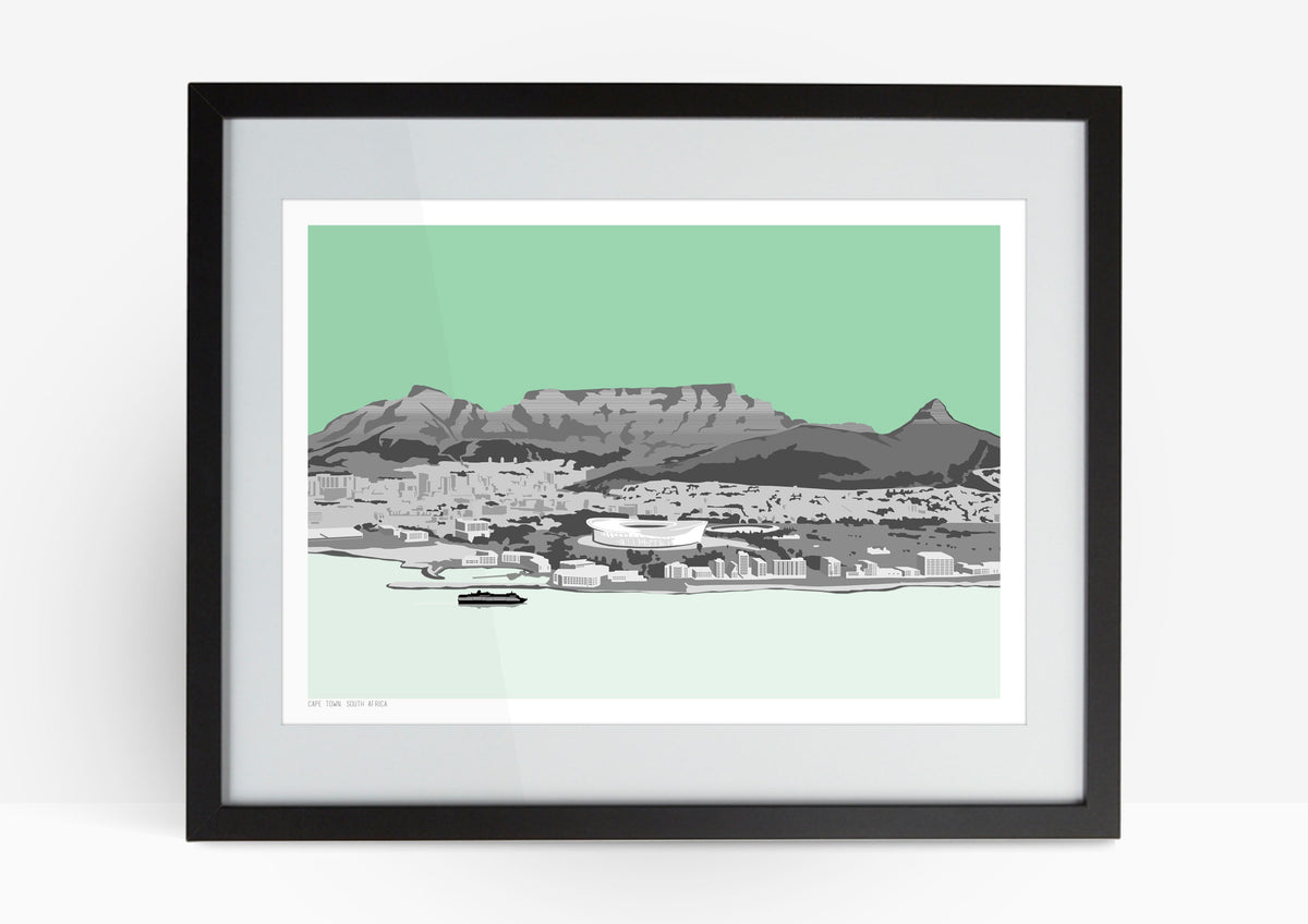 Cape Town Art Print - Green