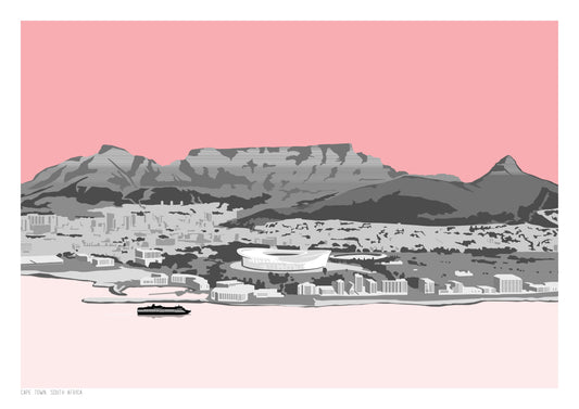 Cape Town Art Print - Pink