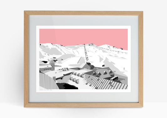 Cardrona Art Print - Pink