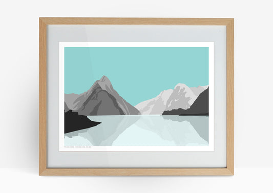 Milford Sound Art Print - Blue