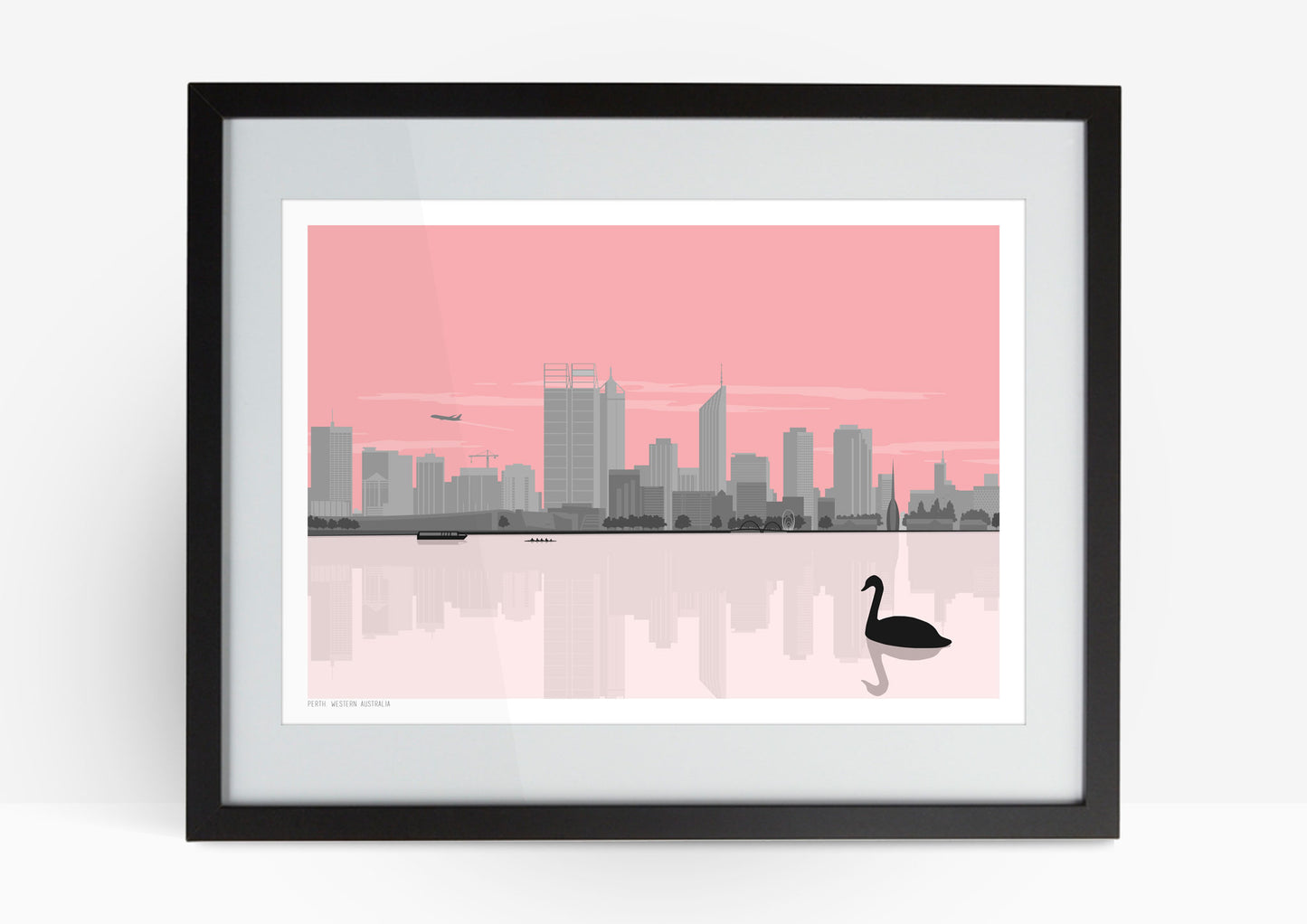 Perth City Art Print - Pink