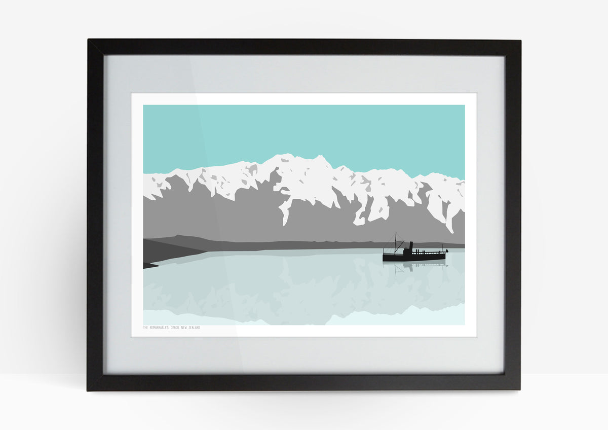 The Remarkables Art Print - Blue