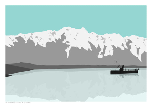 The Remarkables Art Print - Blue