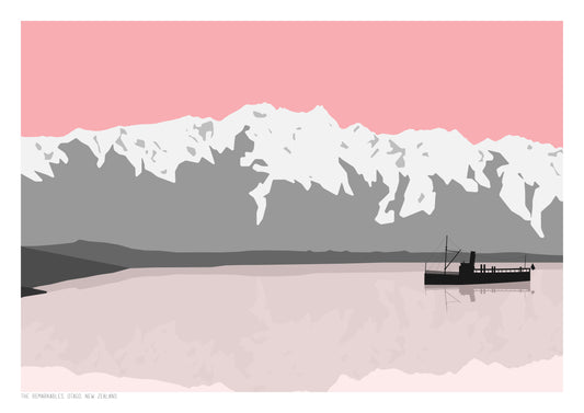 The Remarkables Art Print - Pink