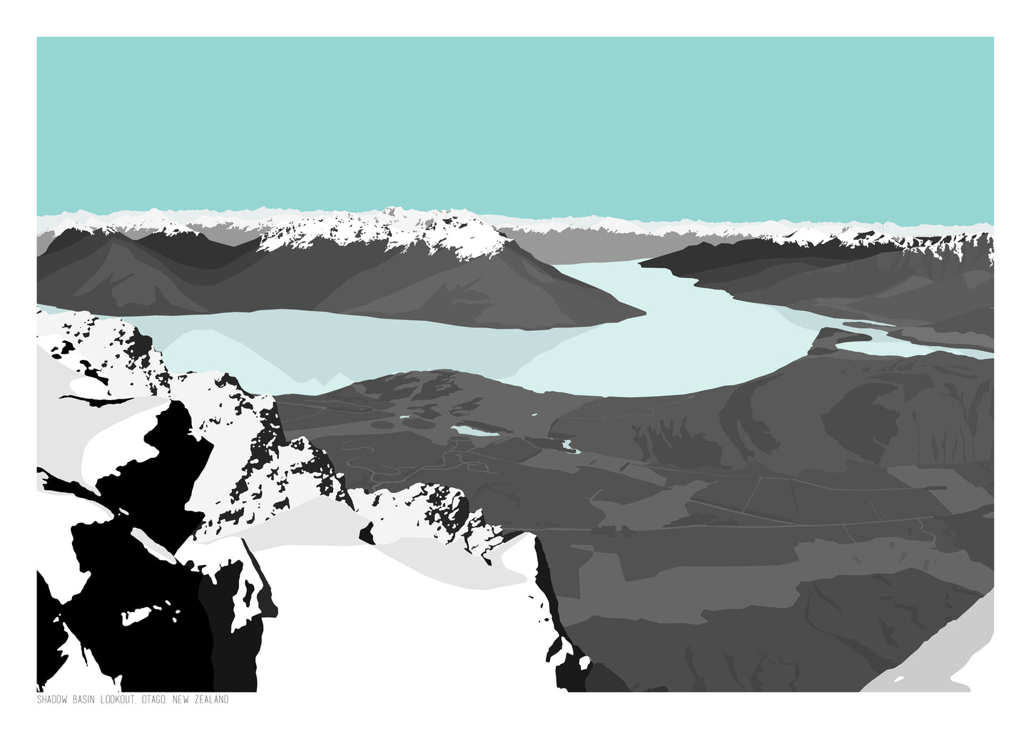 Shadow Basin Lookout Art Print (Left) - Blue