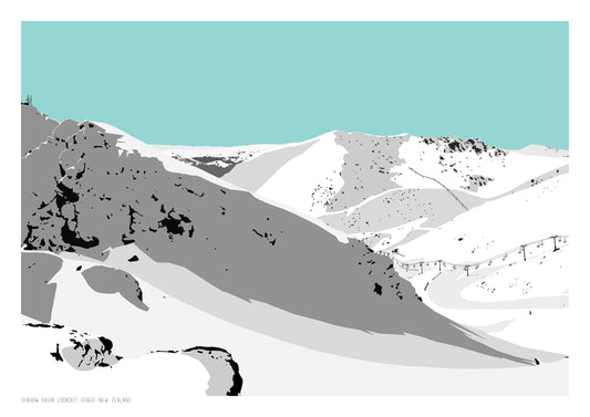 Shadow Basin Lookout Art Print (Right) - Blue