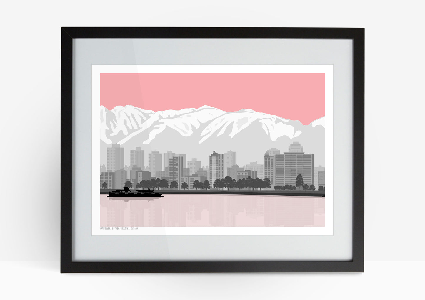 Vancouver City Art Print - Pink