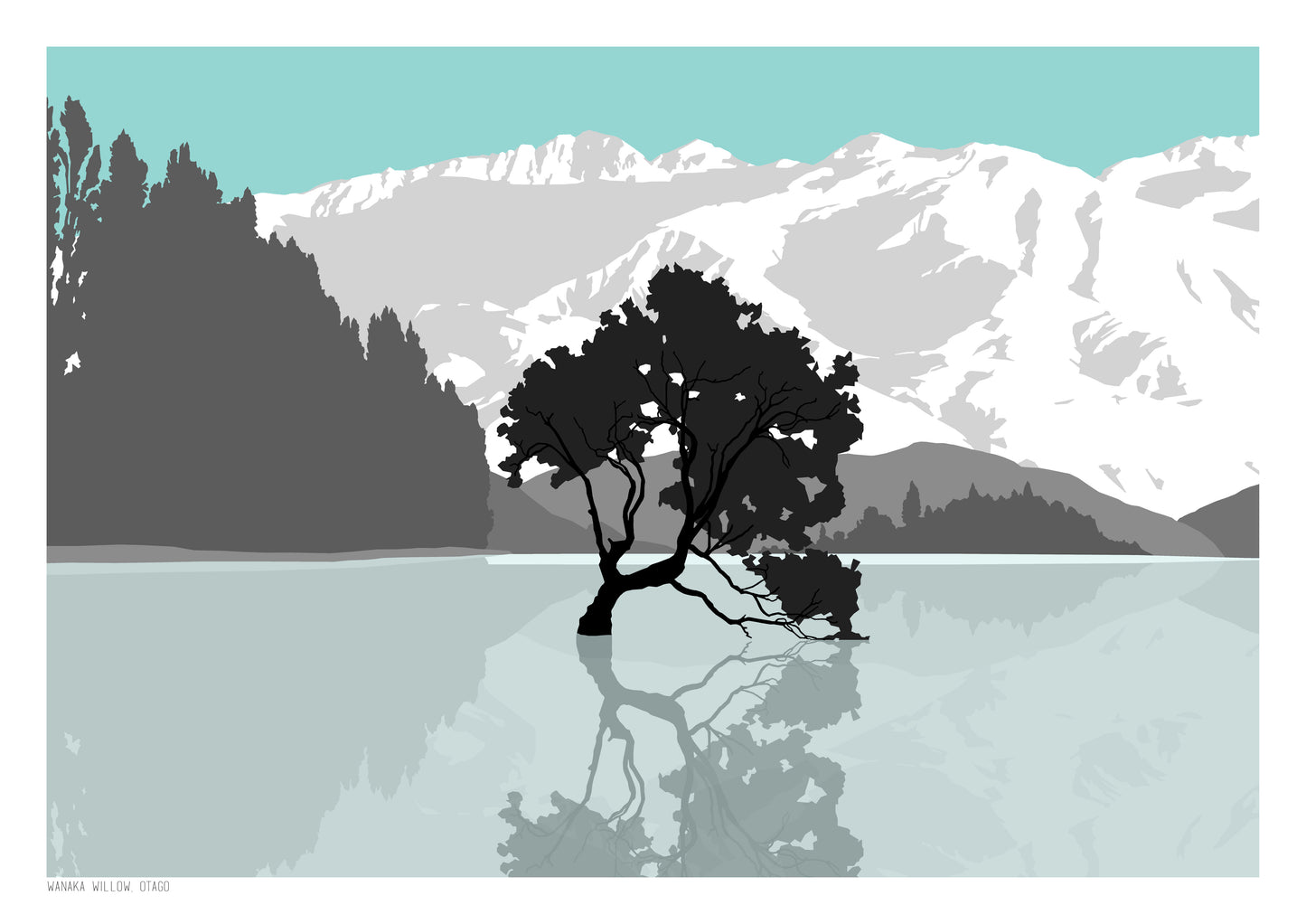 Wanaka Willow Art Print - Blue